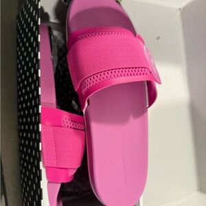 Adidas Bright Pink Slides